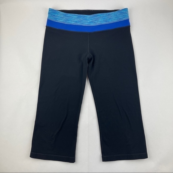 Lululemon Crop Leggings Womens 8 Small Black - Picture 1 of 10